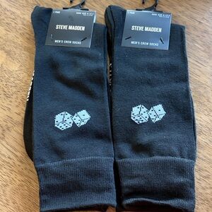 Steve Madden Black Novelty Crew Socks Set of 6